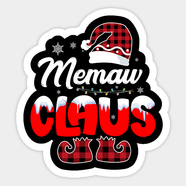 Memaw Claus Santa Christmas Matching Family Pajama Funny Gift Sticker by gaustadabhijot